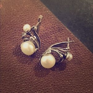 Pearl, Vines and Leaves Earrings